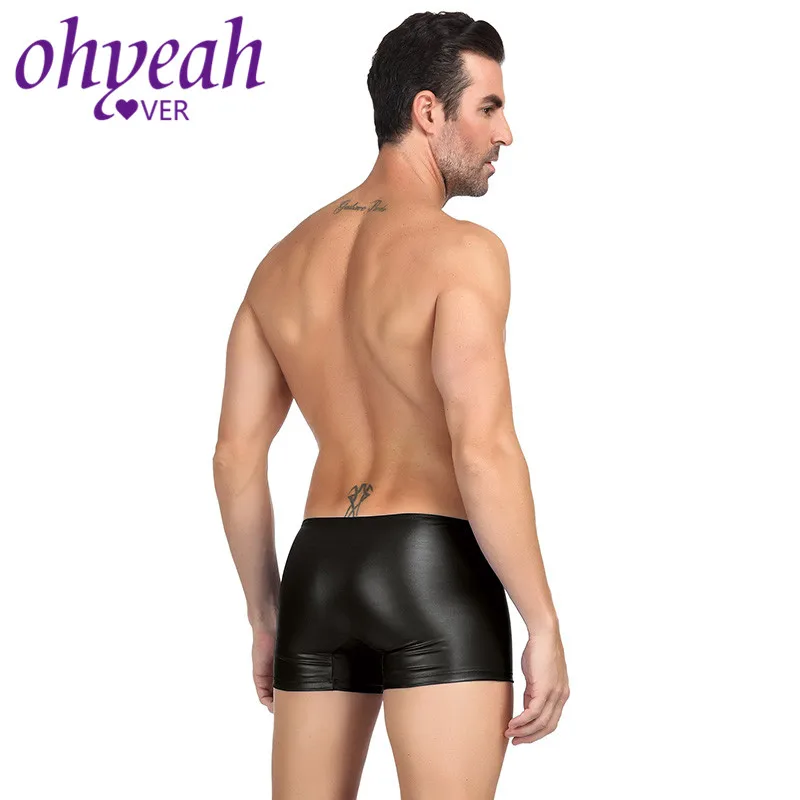Шорты боксеры Ohyeahlover из искусственной кожи мужское нижнее белье трусы на молнии