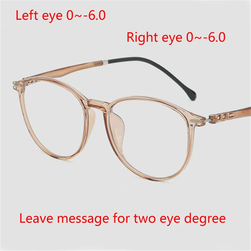 Custom Degree Рецептурные-0,5-1,0-1,5-6,0 ретро овальные готовые очки для близорукости унисекс сверхлегкие близорукие очки - Цвет оправы: Custom Degree