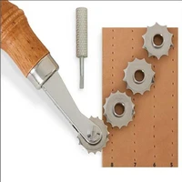 high quality leather craft sewing over stitch wheel marker spacer roulette embossing tool kit