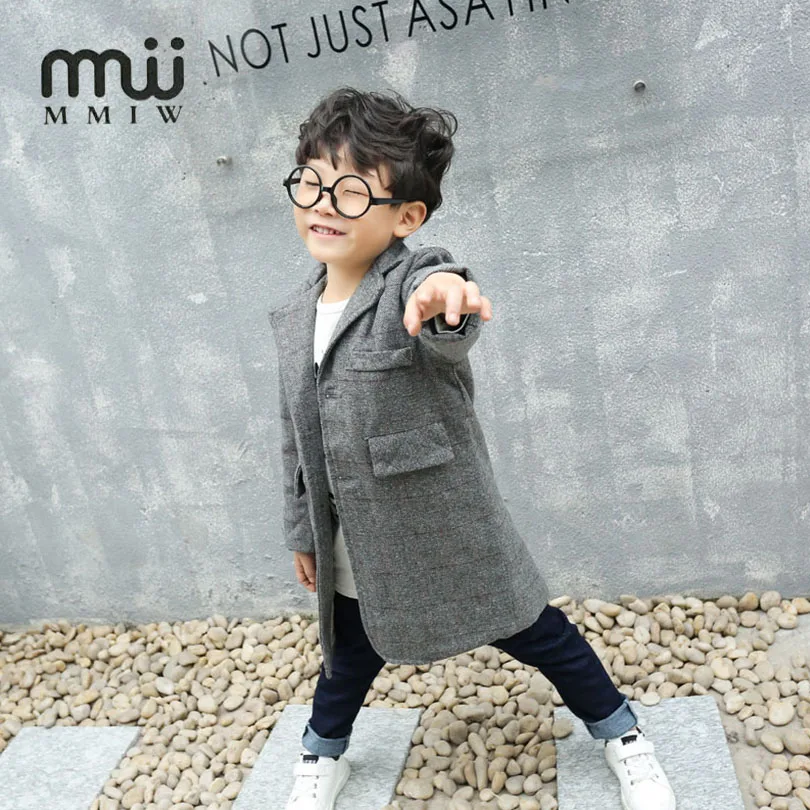 Mmiw для мальчиков подростков ветровка Тренчи женщин Демисезонный серый хлопок