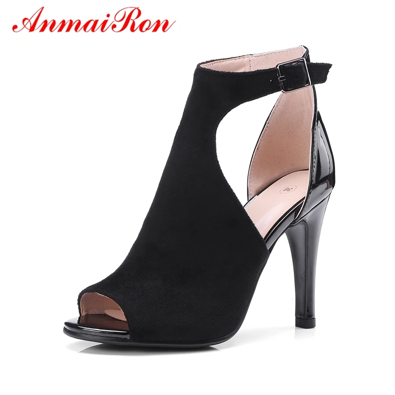 

ANMAIRON Women Fashion Microfiber Basic Casual Sandalias De Mujer Verano 2019 Woman Sandals Summer Big Size 34-43 LY812