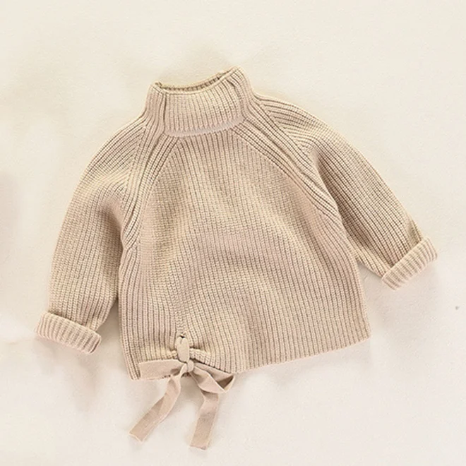 khaki JOYHOPY/свитера для девочек; Осень-зима г.; толстый свитер с высоким воротником для маленьких детей; мягкий теплый вязаный свитер для девочек; пуловер - Цвет: khaki
