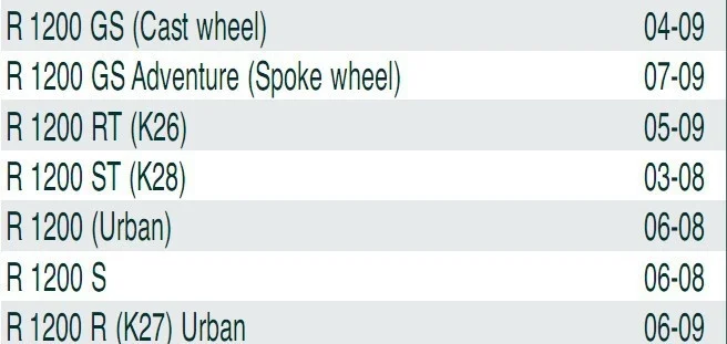 Передние и задние тормозные колодки для мотоциклов BMW R1200GS 04-09 R1200RT 05-09 R1200ST 03-08 R1200S