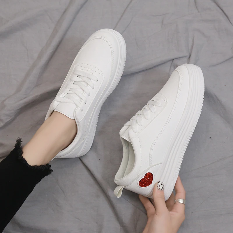 Vulcanize Shoes Women Classic Breathable Thick Bottom White Sneaker Womens Sweet Students All-match High Quality Female 2019 New | Обувь