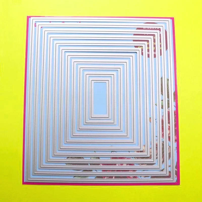 Большие режущие штампы 18x20,5 см 11 шт базовый прямоугольник Скрапбукинг оформление открыток DIY ремесло металлический трафарет