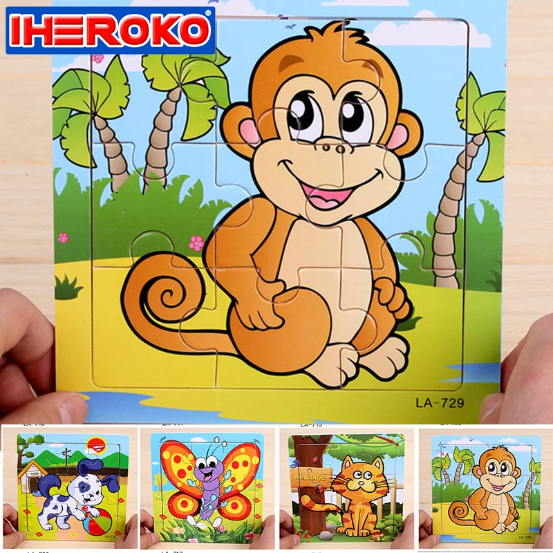 10 шт./лот густой лес Паззлы красочный мультфильм головоломки ребенок животных