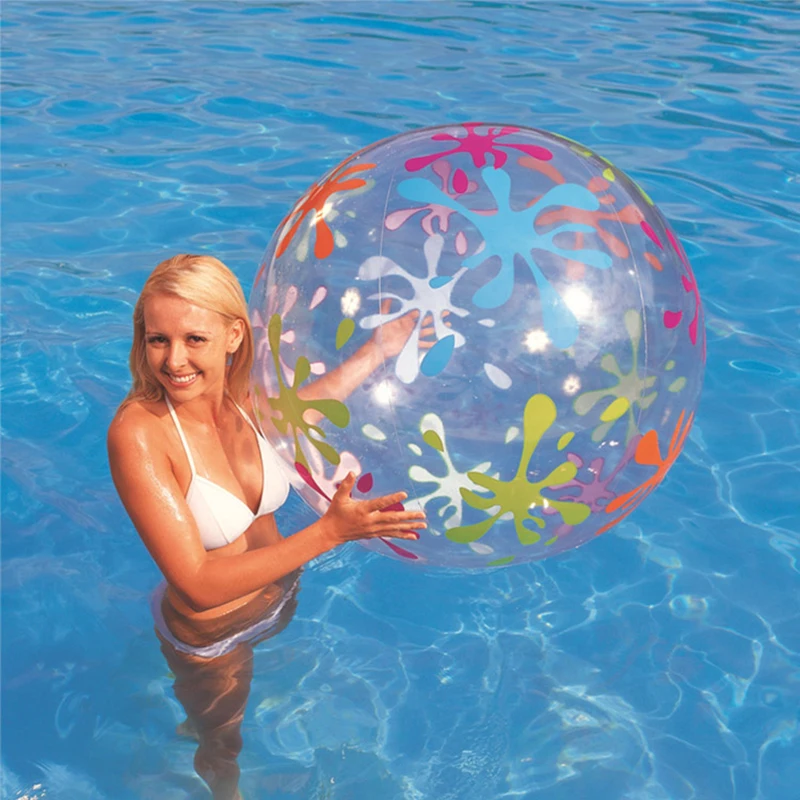 85cm Transparent Inflatable Beach Ball - PVC Water Toy for Kids, Outdoor Sports Splash Play, Swim Pool Fun image 4