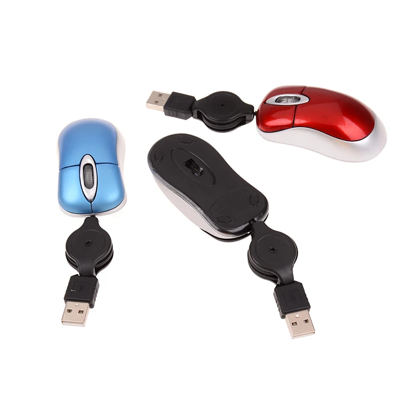 1 шт. Мини Выдвижная Проводная мышь USB креативная оптическая 1200 точек/дюйм