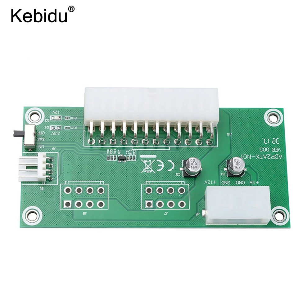 Kebidu ATX 24 Pin двойной PSU мощность синхронный старт удлинитель sata кабель обнаружения