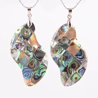 natural abalone shell pendant heart water drop shape splice shells pendants necklace ocean style jewelry for women men d370