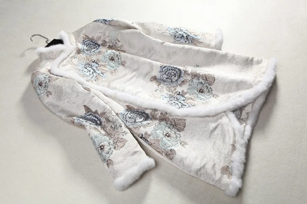 Тонкое пальто cheongsam, новинка, высокое качество, Осеннее тонкое пальто в китайском стиле с цветами, ретро Женская одежда, зимняя куртка с длинными рукавами