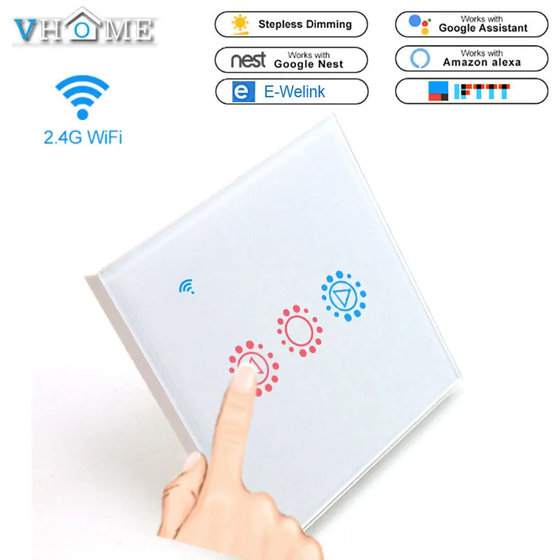 Vhome сенсорный выключатель света ЕС/Великобритания Wifi затемнения настенный