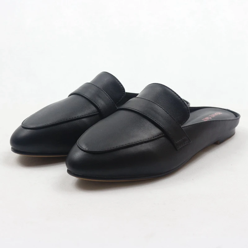 REAVE CAT/большие размеры 32-43; летние женские сандалии без задника с круглым носком; блестящие повседневные женские туфли на низком каблуке; ; US12
