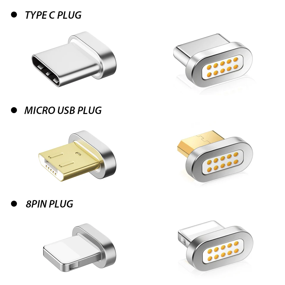 Магнитный мини кабель для зарядного устройства Iphone X 8 7 6 Plus USB Type C магнитный
