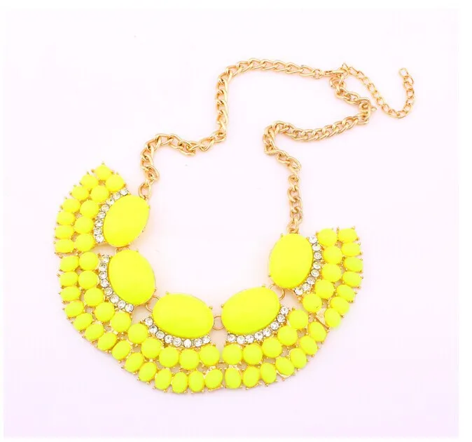 2014 New Fashion link Chain Choker Vintage Rhinestone Bib Statement Necklaces &amp Pendants Women Jewelry X151 | Украшения и