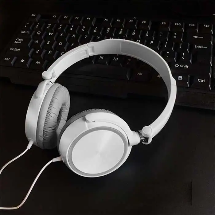 Новые проводные наушники с микрофоном Накладные бас HiFi Звук музыка стерео для