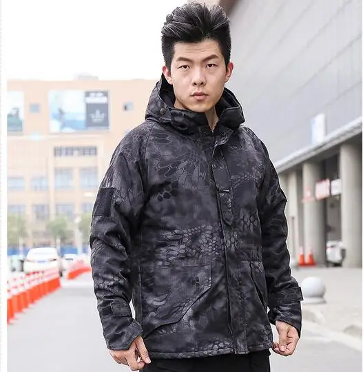 G8 Military Bomber Jacket Winter Jacket Men Tactical Combat Coat Militar Waterproof Windbreaker Jacket Fleece Jackets Men - Цвет: Black python