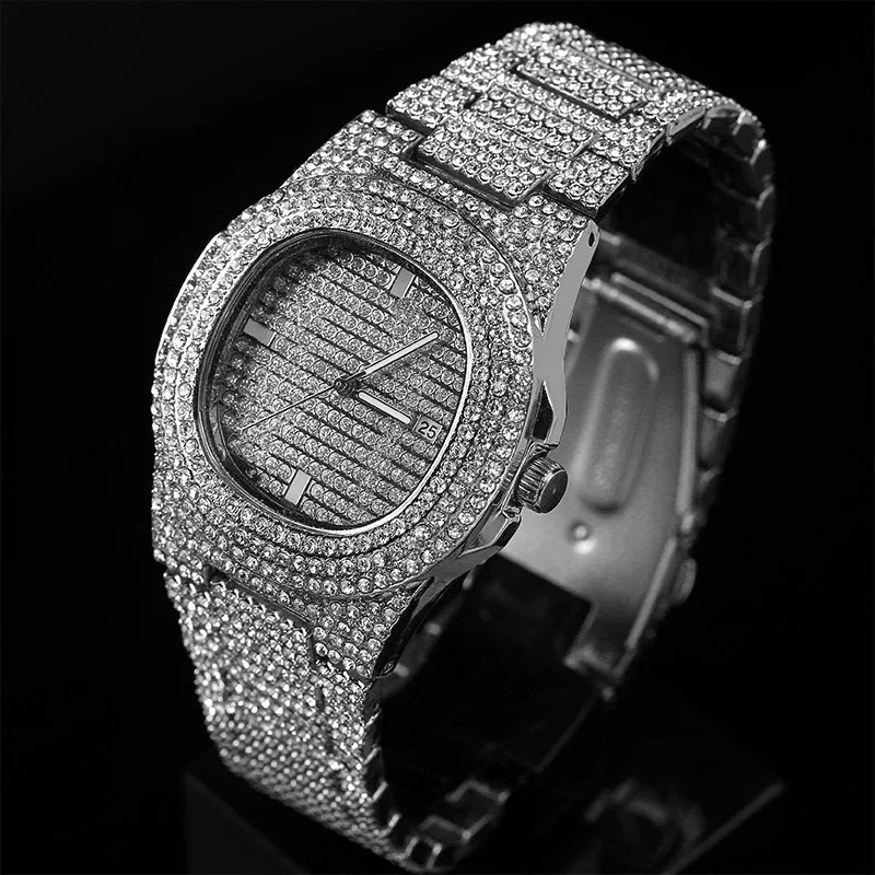 Iced out полный Циркон кварцевые часы для мужчин и женщин хип-хоп подарок | Наручные