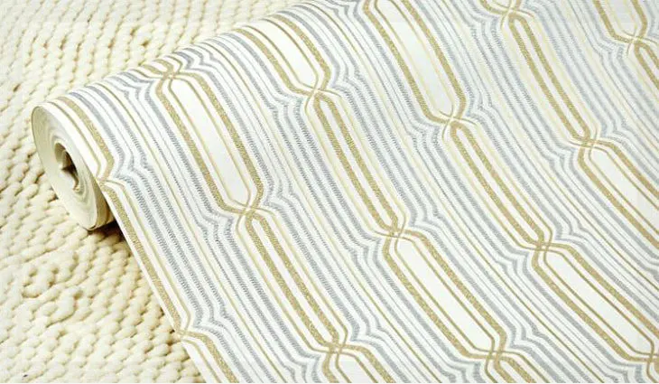 Brown/yellow stripe background wall wallpaper for tv bedroom living room 10M roll fine decor pvc vinyl paper 3d | Обустройство дома