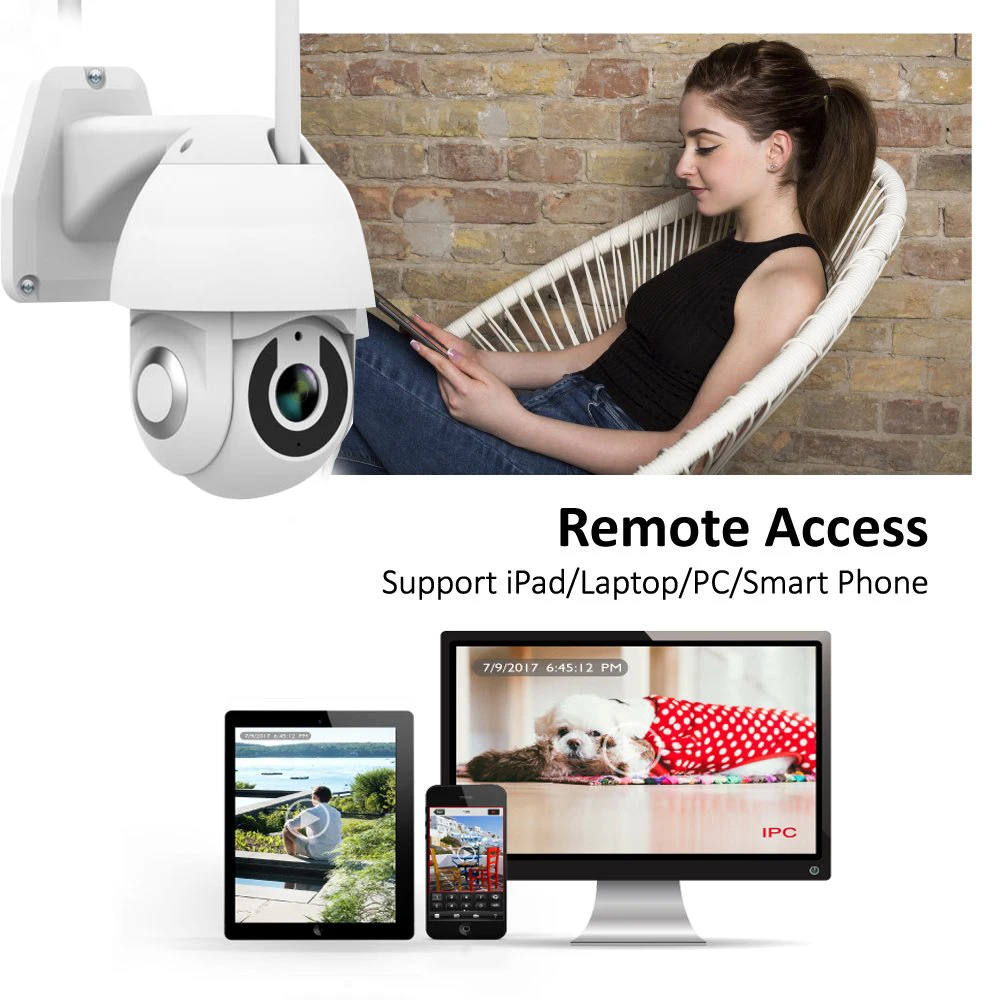 Kruiqi WiFi IP камера безопасности HD беспроводная 1080P PTZ для помещений и улицы