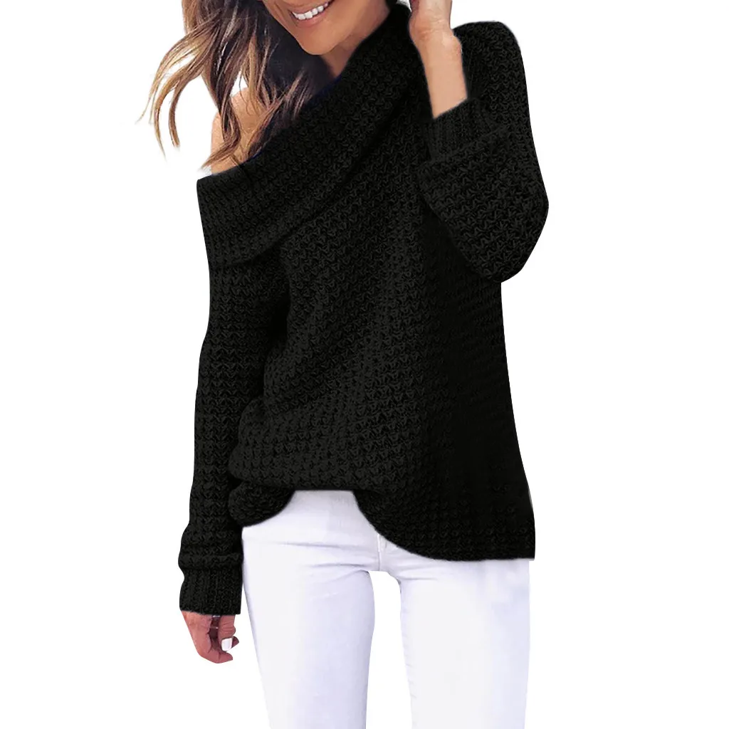 Женская одежда сезон весна-осень 2019 женский свитер модный однотонный простой с