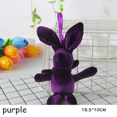 purple Милый кролик плюшевые Висячие игрушки цветок букет украшения кролик мягкие превалирующие подвески - Цвет: purple