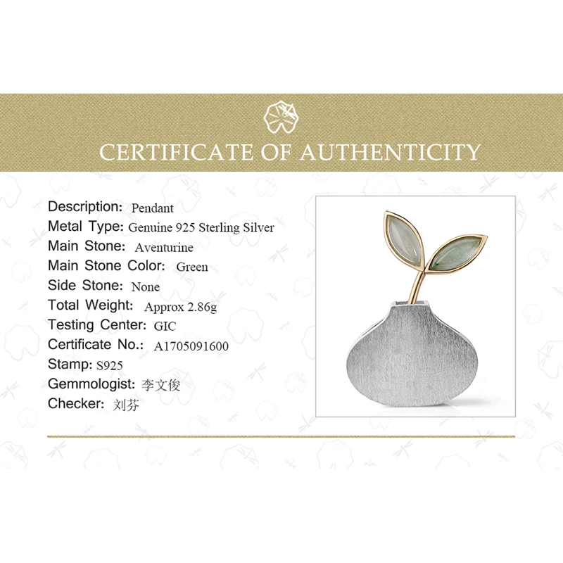 Lotus Fun Реальные Стерлингового Серебра 925 Природный Авантюрин Ювелирных Украшений