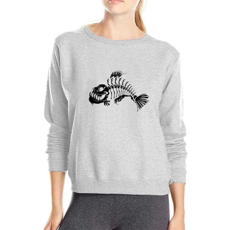 Толстовка Женская с забавным 3D рисунком рыбьей кости спортивный костюм