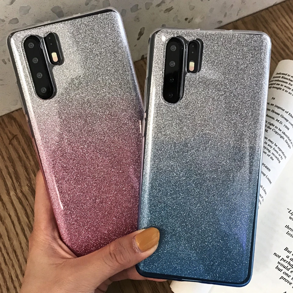 Gradient Glitter Silicone Case For Huawei P30 Pro P20 Lite Mate 20 30 Y6 Y7 Y9 2018 2019 Honor 10i 8A 7A 8X 7X 10 9 8 TPU Cover |