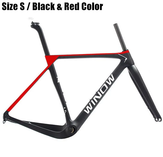 Size S Black Red Гравийная рама для велосипеда Aero Road карбоновая рама дисковый тормоз коническая велосипедная Рама через ось 142x12 мм Di2 Механическая s m l xl - Цвет: Size S Black Red