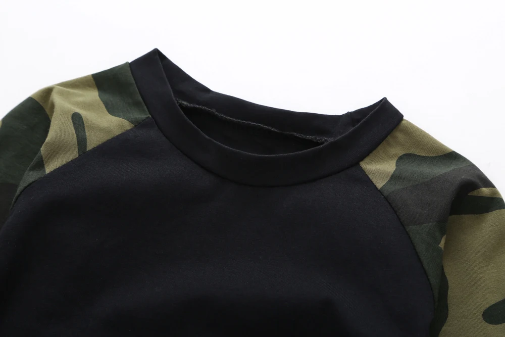 Осенняя одежда для новорожденных мальчиков и девочек хлопковая камуфляжная