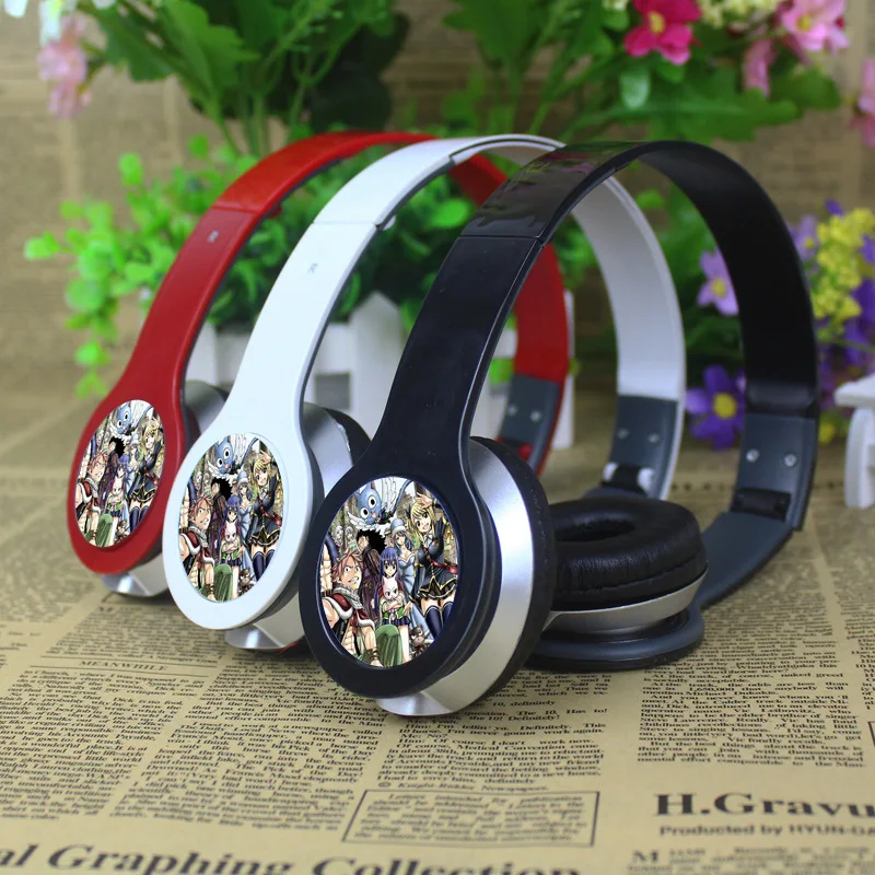 Japanese High quality Different style cartoon Anime Fairy Tail Cosplay Headband 3.5mm Folding wired Earphone Headphones | Электроника