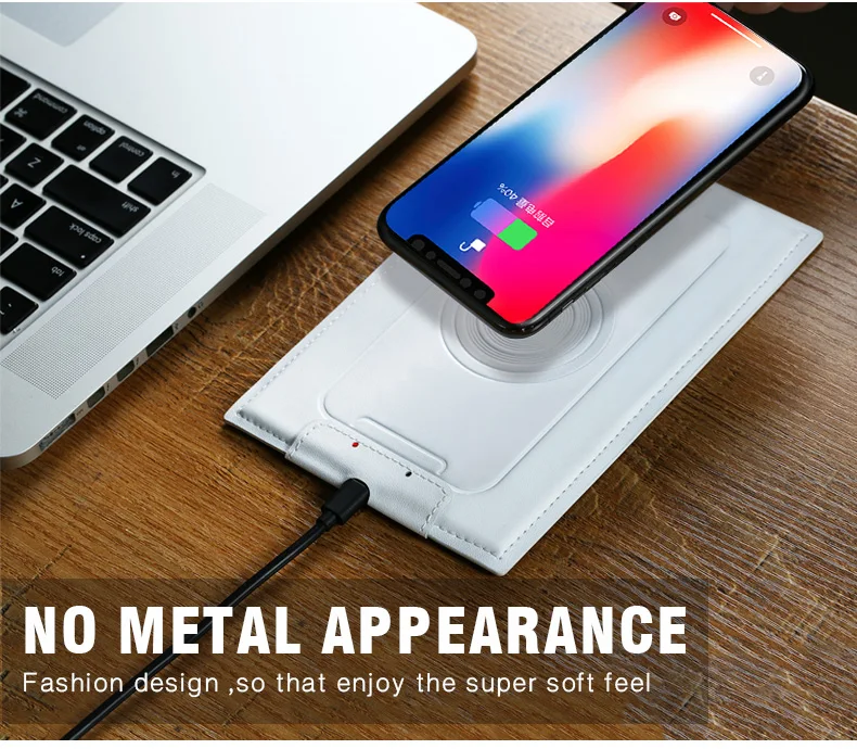 IIOZO QI Беспроводной Зарядное устройство для iPhone X 8/8 Plus 5 мм кожи ручной выделки для samsung Note8 S8 S7 S6 Edge быстрая Беспроводной Зарядное устройство Pad