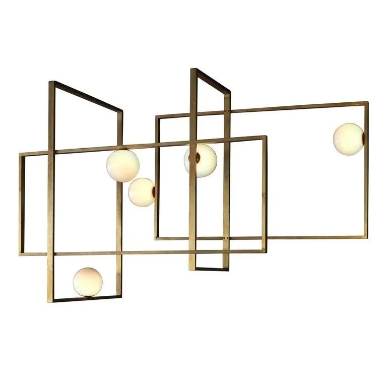 Современные Люстры Из Латуни MONDRIAN стеклянный потолочный светильник от VeniceM lampe светодиодный светильник Lampadario iluminaria для гостиной столовой