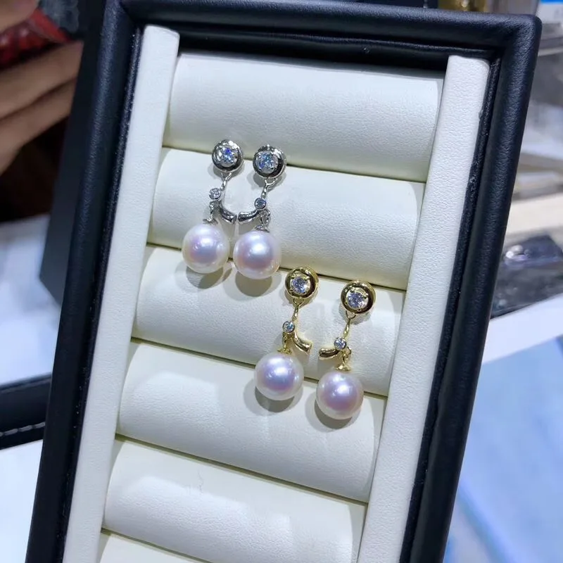 

925 Silver Aniversary Earrings Findings and Component Jewelry Parts Charm Fittings for Pearls Coral Jade Agate Beads Stones