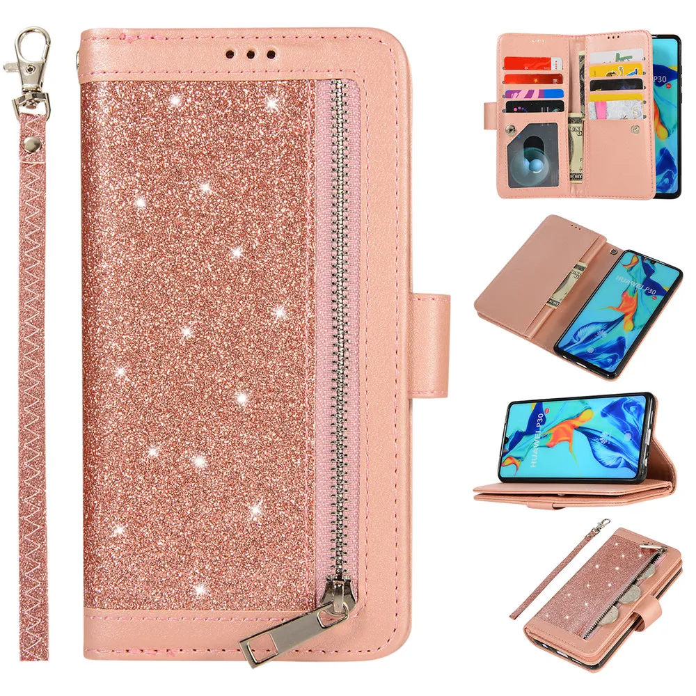 2019 Роскошный чехол кошелек для телефона Huawei P20 Lite P30 Pro Mate 20 с полной защитой чехлы