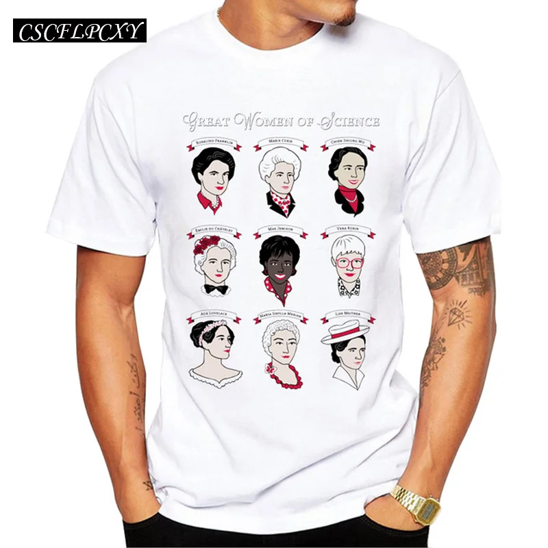 2019 New Fashion Summer Men T Shirt Short Sleeve Great Women of Science Printed t-shirts Casual Cool Tee | Мужская одежда