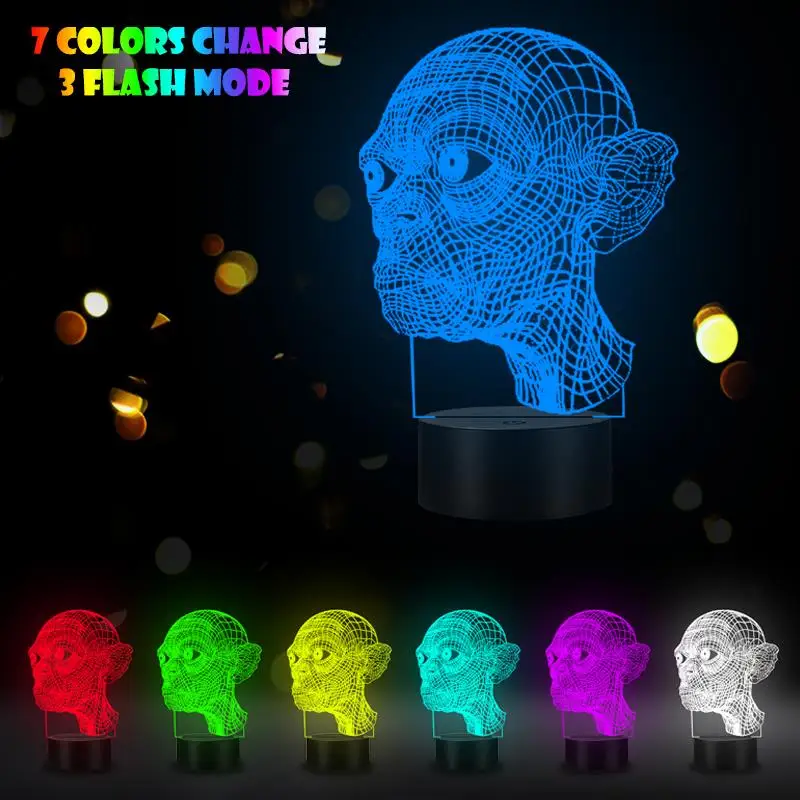 VCity 3D Ночной светильник Led Настольная лампа RGB Изменить многоцветный ing кабель