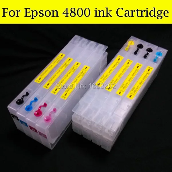 8 Pieces/Lot With Show Ink Level Resettable Chip For EPSON 4800 Refillable Cartridge Printer | Компьютеры и офис