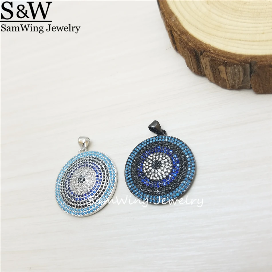 10pcs Wholesale 2017 round blue eye size 25mm jewelry of the day new turkish pendant for necklace | Украшения и аксессуары