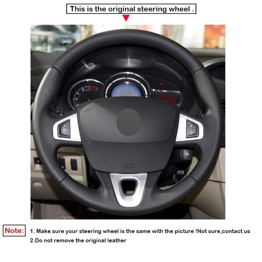 LQTENLEO черный натуральная кожа DIY чехол рулевого колеса автомобиля для Renault Fluence ZE 2009- Megane 2009- Scenic 2010