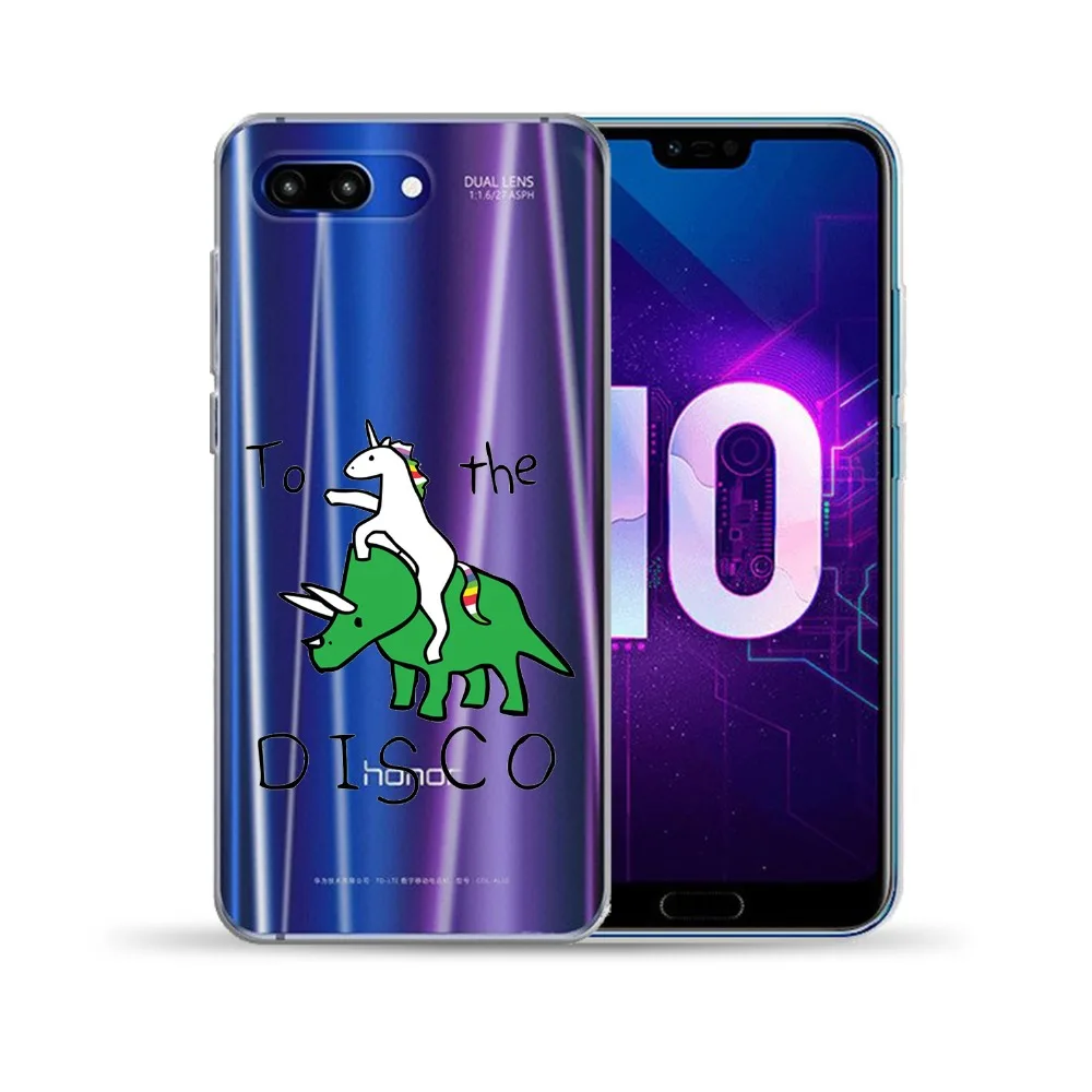 Мягкий ТПУ чехол с мультяшным единорогом для Huawei Honor 9 10 Lite 10i View 20 8X 8C 7A Y5 Y6 II Y3 Y7 2017 Y9