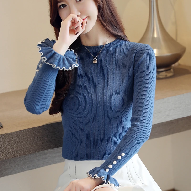 womens sweaters 2018 winter women sweater long sleeve knitted fashion clothing bottoming pillover 1559 45 | Женская одежда