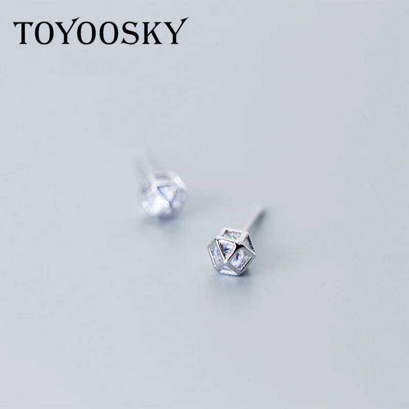 Серьги женские TOYOOSKY из стерлингового серебра 925 пробы с геометрическим узором