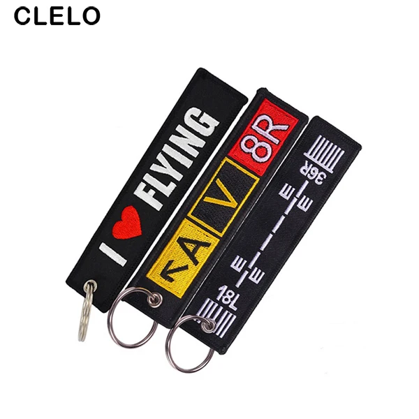 Style 5 CLELO вышитая бирка для багажа этикетка модная дорожная сумка бирка с кольцом для ключей специальный подарок для летной команды любитель авиации 3 шт./лот - Цвет: Style 5