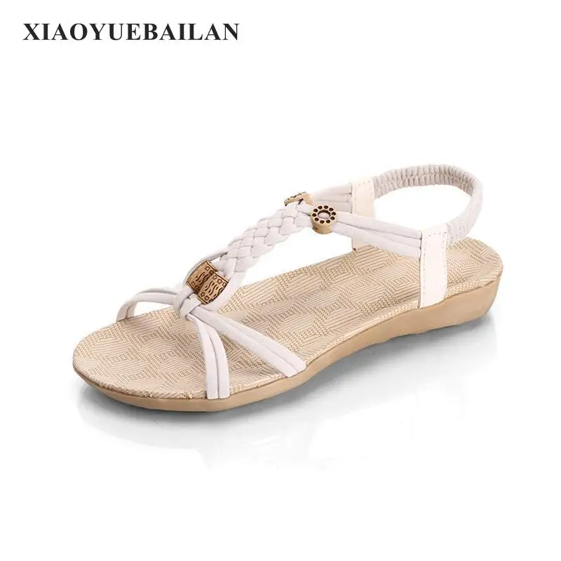 Новые стильные женские пляжные сандалии ручной работы на плоской подошве|beach