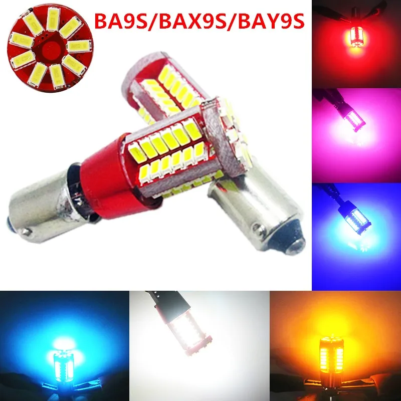 2X BA9S Canbus 57 SMD 3014 светодиодный Авто T4W BAX9S H6W BAY9S H21W белый 12V автомобильный боковой Клин зазора двери маркер обратный фара