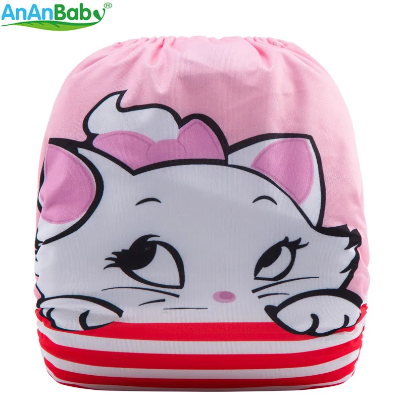 Ananbaby 2018 модный мультяшный детский моющийся многоразовый тканевый подгузник в