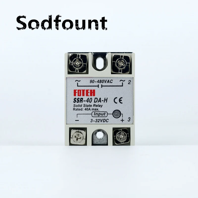 Твердотельное реле SSR 40DA H 40A фактически 3 32V DC TO 90 480V AC регулятор твердотельного