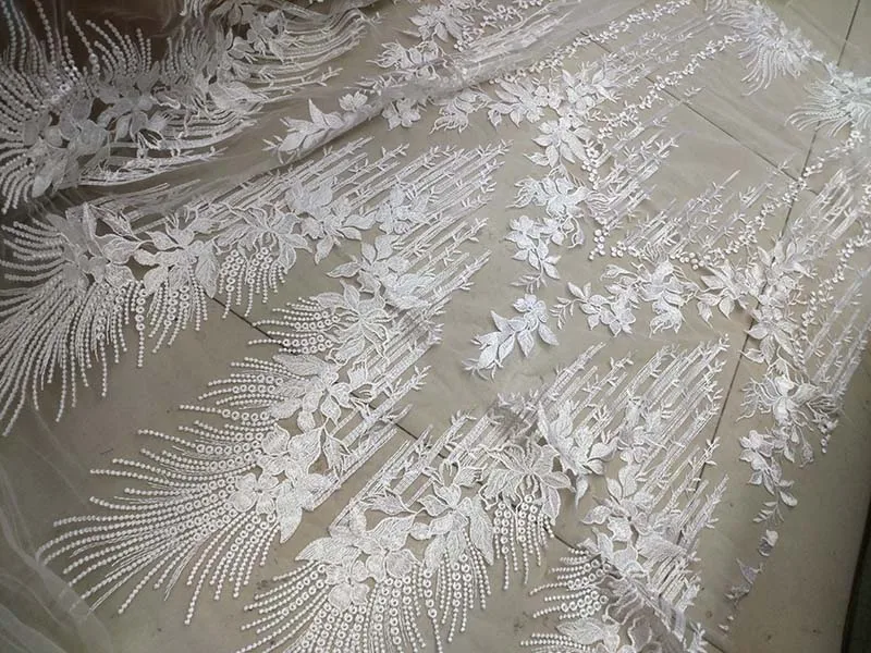 2017 Африканский белый кружевной ткани кружево Свадебные Кружева Кот французский